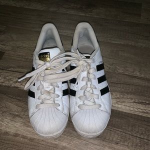 Adidas Black and White Superstar Sneakers